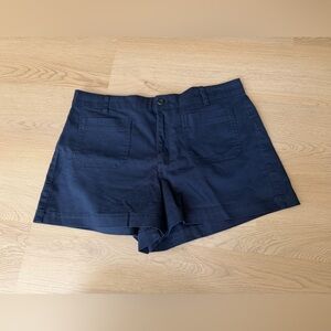 J Crew Womens Size 10 Navy High Rise Patch-Pocket  Chino Short